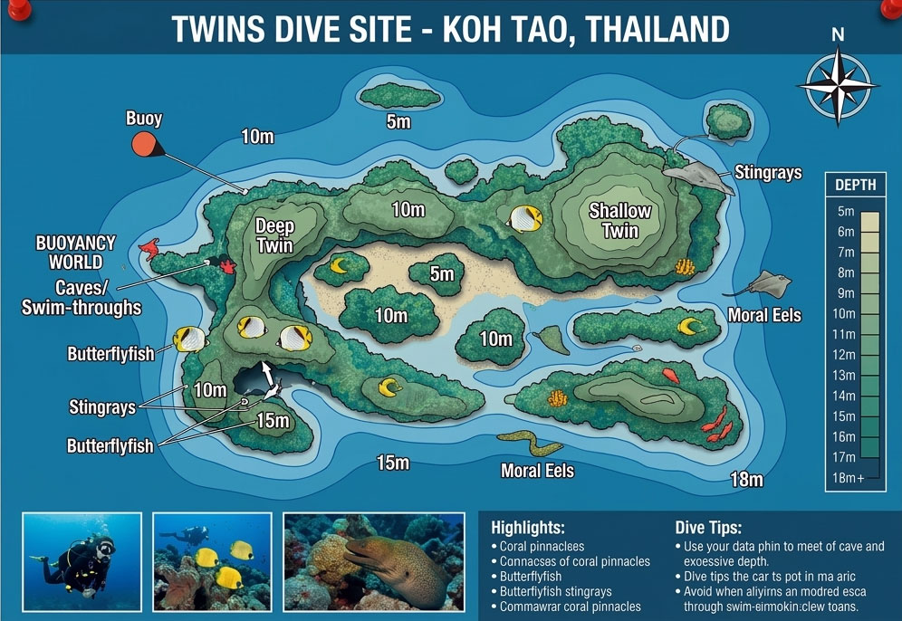Twins dive site map