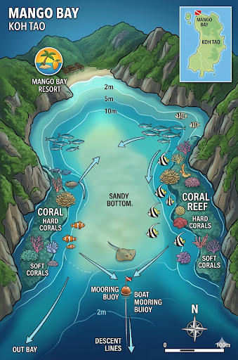 Mango Bay dive site map