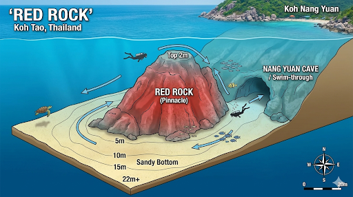 Red Rock dive site map